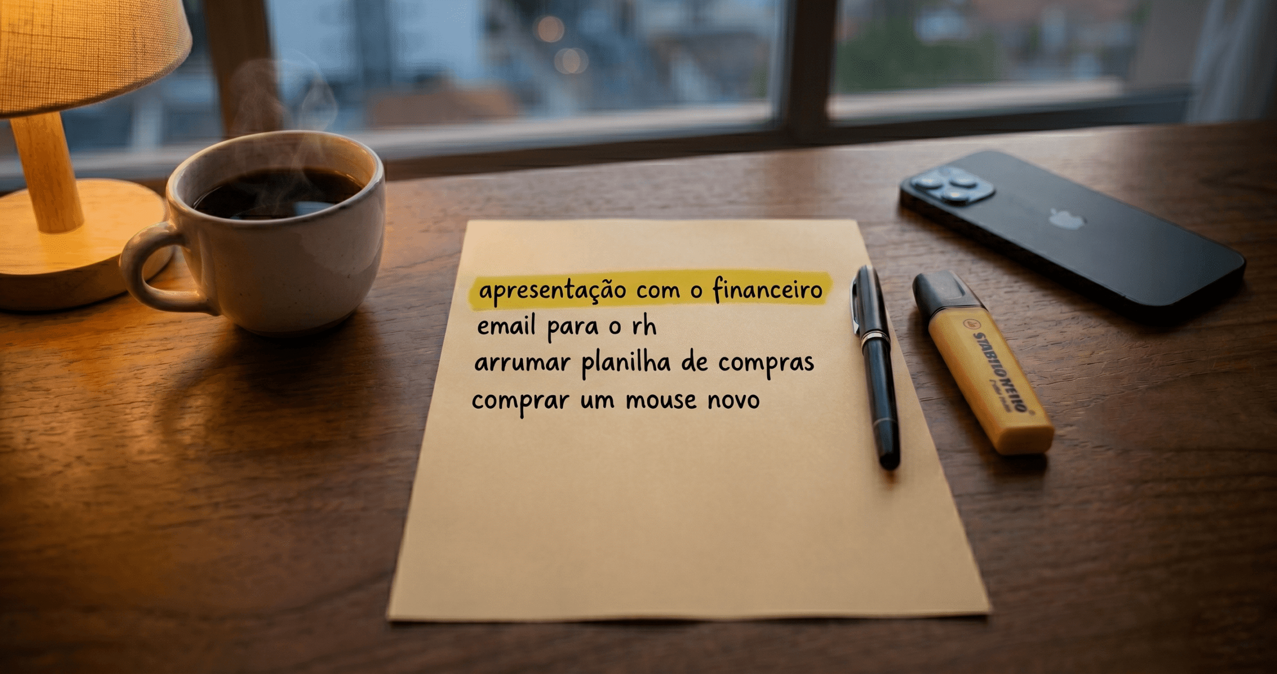 lista de tarefas que levam as pessoas a produzirem. Produtividade e não procrastinação.