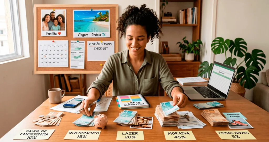 organização financeira de contas pessoas da casa